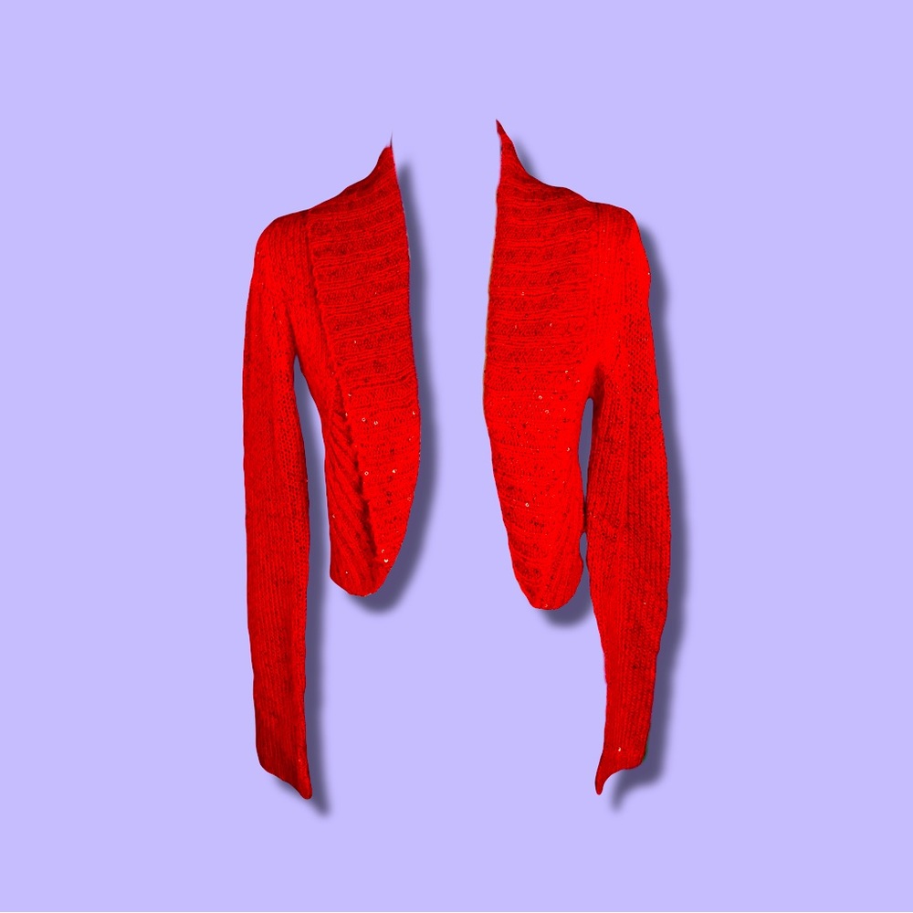 Red Sequin Nobo Knit Bolero